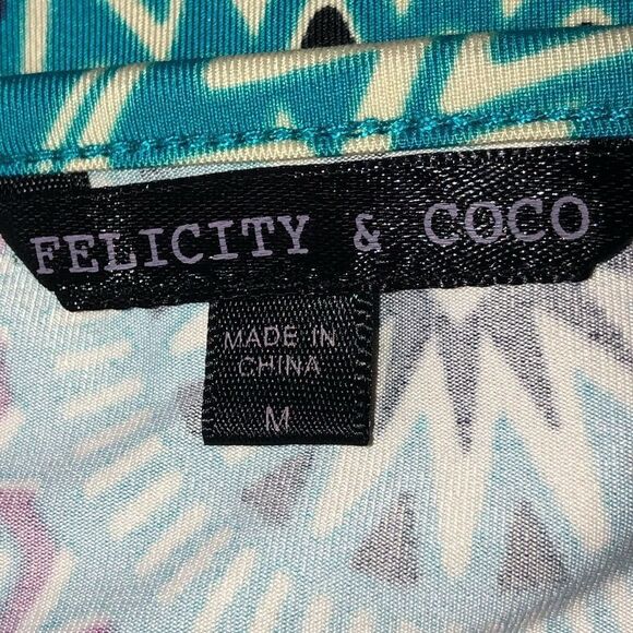 Felicity & Coco Jersey Multi Color Shift Dress 3/4 Length Sleeves M - Picture 10 of 10